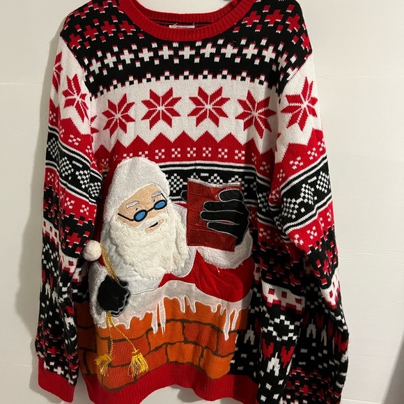 Holiday Time Other - Holiday Time Men's Long Sleeve 3D Chimney Santa Ugly Christmas Sweater: XL